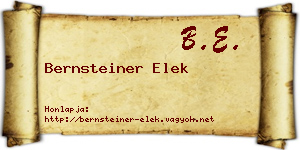 Bernsteiner Elek névjegykártya